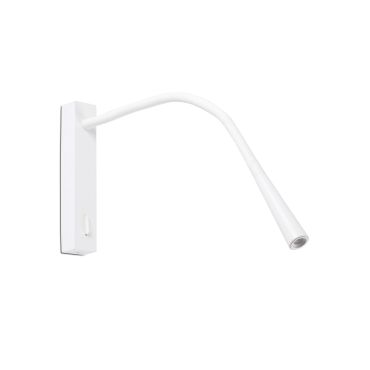 Faro Flin - applique murale avec interrupteur - 35,6 x 3,5 x 27,3 cm - 3W LED inclus - blanc mat