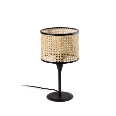 Faro Mambo - lampe à poser - Ø 21 x 44,5 cm - brun clair et noir