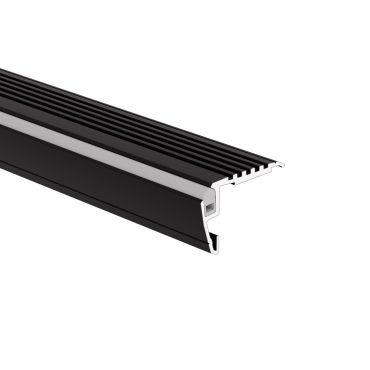 KLUS Steko-plus - Profilé LED pour bords de marche - 2,64 x 4,06 cm - noir