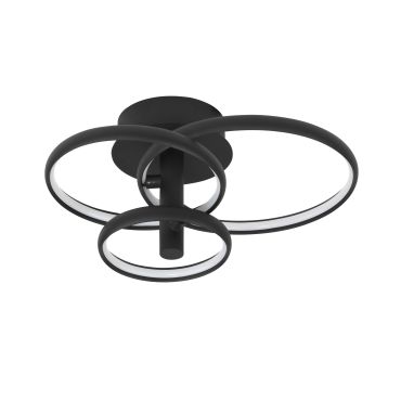 Nova Luce Emil - plafonnier - 45 x 35 x 22 cm - 30W LED dimmable inclus - noir sable
