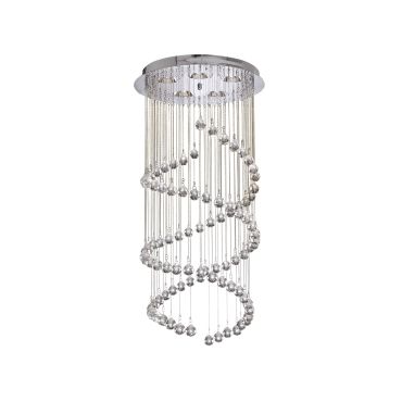 Searchlight Hallway - lampe suspendue - Ø 39 x 80 cm - chrome et transparent