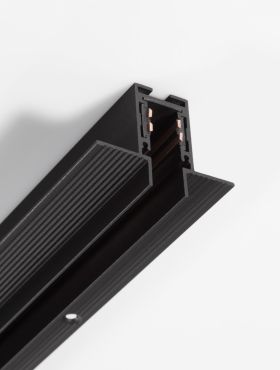 Nova Luce Ultra Slim - rail magnétique encastré sans raccord avec ailettes de 1 cm de profondeur - 100 cm - noir