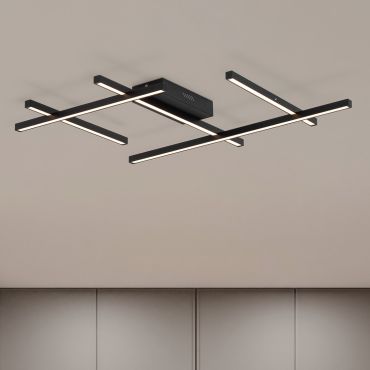 Nova Luce Pace - plafonnier - 80 x 8 x 62 cm - LED 63W dimmable incluse - noir sable