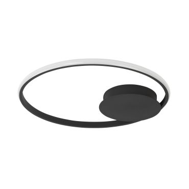 Nova Luce Fuline - plafonnier - Ø 50 x 5 cm - 32W LED dimmable inclus - noir sable