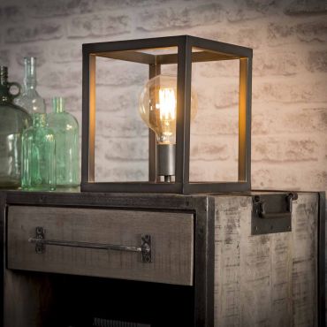 Vico Square Tube - lampe à poser - Ø 25 x 30 cm - argent