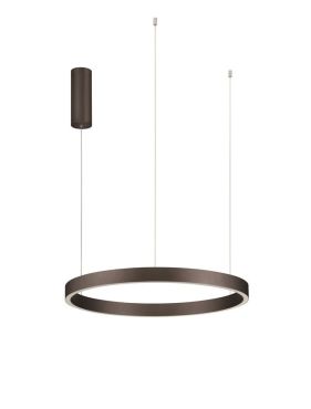 Nova Luce Elowen - lampe suspendue - Ø 60 x 150 cm - 60W dimmable LED inclus - brun café brossé