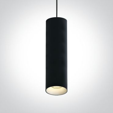 SECONDE CHANCE - ONE Light Cylinder - lampe suspendue - Ø 7,5 x 240 cm - noir
