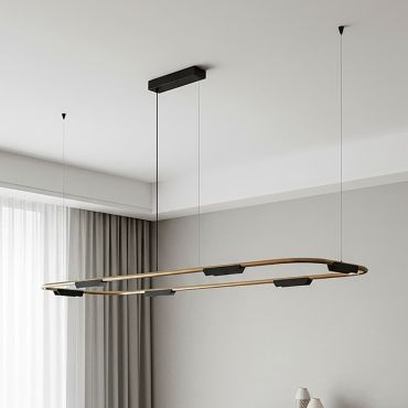 VK Lighting Core - lampe suspendue - 62,8 x 156,8 x 162,8 cm - 38W dimmable LED inclus - or et noir