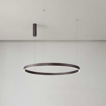 Nova Luce Elowen - lampe suspendue - Ø 98 x 150 cm - 106W LED dimmable inclus - brun café brossé
