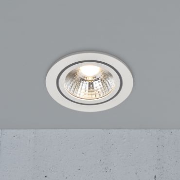 Nordlux Alec 1-Kit - spot encastré - Ø 95 mm, Ø 80 mm encastré - gradateur 3 niveaux - 6,1W LED inclus - IP44 - blanc