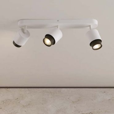 Nova Luce Ison - spot en saillie 3L - 58 x 17 x 14 cm - blanc sablé