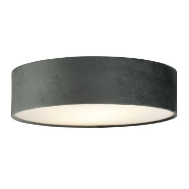 Searchlight Drum - plafonnier - Ø 38 x 10 cm - gris