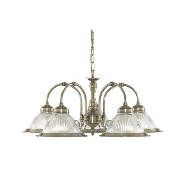 Searchlight American Diner - lampe suspendue - Ø 62 x 82 cm - laiton antique