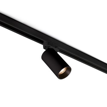 Faro Stan - spot sur rail avec COB LED - système de rail triphasé - Ø 6 x 10 cm - 12W LED inclus - noir mat
