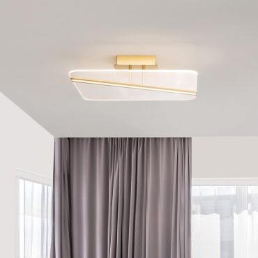 Nova Luce Jertuna - plafonnier - 50 x 50 x 11,5 cm - 33W LED inclus - or