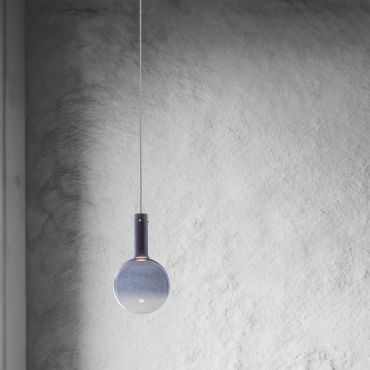Nova Luce Nostos - lampe suspendue - Ø 25 x 170 cm - 6W dimmable LED inclus - bleu et or