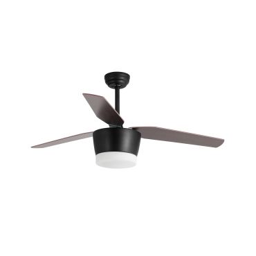 Nova Luce Monsoon - ventilateur de plafond avec lumière et télécommande - Ø 132 x 51 cm - 18W LED inclus - brun et blanc