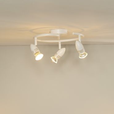 Lucide Caro - spot en saillie - Ø 31 x 13 cm - 3 x 5W LED inclus - blanc