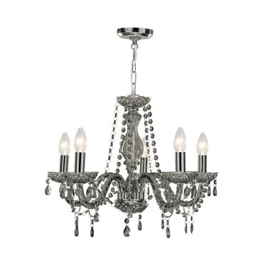 Searchlight Marie Therese - lustre - Ø 55 x 93 cm - gris