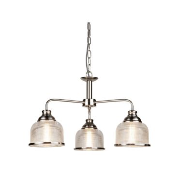 Searchlight Bistro II - lampe suspendue - Ø 56 x 88 cm - argent satiné