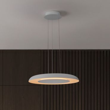 Nova Luce Epos - lampe suspendue - Ø 60 x 145 cm - 38W dimmable LED inclus - blanc sablé