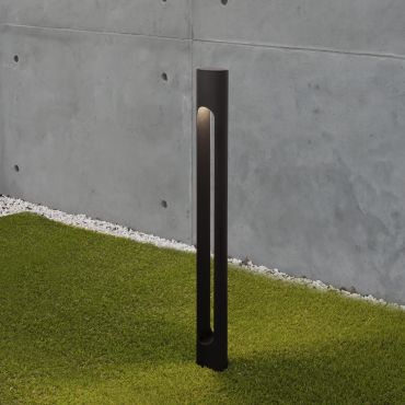 Nova Luce Ellery - lampe de jardin - Ø 8 x 80 cm - 12W LED inclus - IP65 - noir sablé