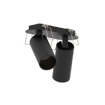 VK Lighting Coko - spot encastrable avec rosace encastrée - 12,5 x 4,5 x 7,3 cm - 100 x 35 mm taille d'encastrement - 2 x 6W LED incl. - noir