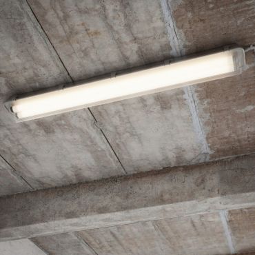 Nordlux Works LED Batten - 65,3 cm - 2 x 10W LED inclus - IP65 - gris