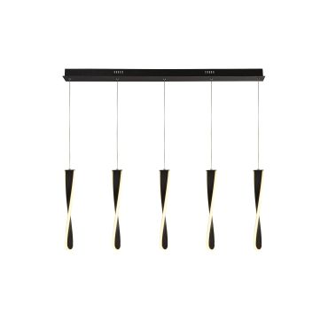 Searchlight Paddle - lampe suspendue - 120 x 8 x 140 cm - 55W LED dimmable inclus - noir mat