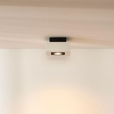 Lucide Xirax 1 - spot en saillie - 14 x 14 x 8,8 cm - 5W LED dimmable inclus - dim to warm - white