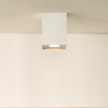 Lucide Tube square - spot apparent - 9,6 x 9,6 x 12,5 cm - blanc