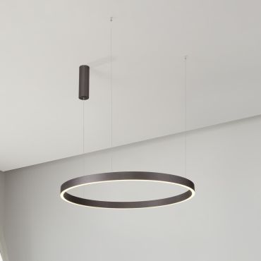 Nova Luce Elowen - lampe suspendue - Ø 80 x 150 cm - 77W LED dimmable inclus - brun café brossé