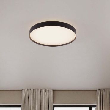 Nova Luce Roi - plafonnier - Ø 50 x 8,5 cm - 48W dimmable LED inclus - noir sablé