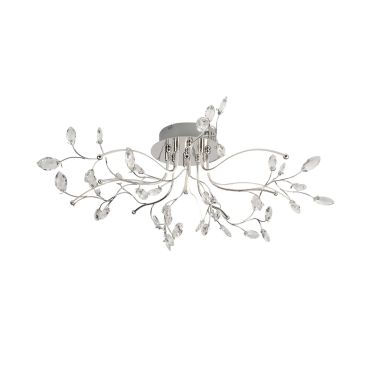 Searchlight Willow - plafonnier - Ø 73 x 23 cm - 20W LED dimmable inclus - chrome et transparent