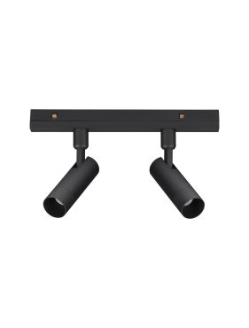 Nova Luce Buxton L - spot double pour système de rail magnétique - 24,5 x 3,2 x 15,1 cm - 2 x 10W TRIAC LED dimmable inclus - noir sable