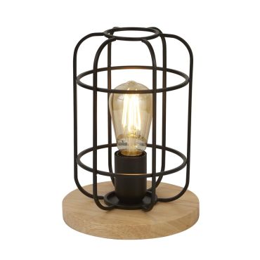Searchlight Vision - lampe à poser - Ø 18 x 25 cm - noir et marron mat