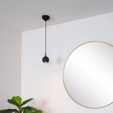 Lucide Favori - lampe suspendue - 10 x 10 x 145,5 cm - IP44 - noir