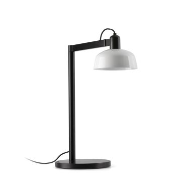 Faro Tatawin - lampe de table - 25 x 45.4 x 57.5 cm - noir satiné et blanc brillant