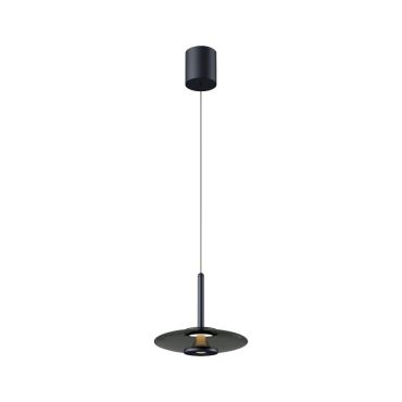 Artdelight Madison – suspension – Ø 22 x 200 cm – 11W dimmable LED inclus – IP20 – noir et fumé