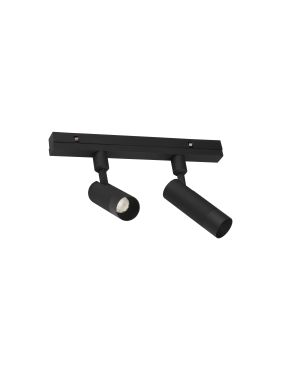 Nova Luce Lod - système de rail magnétique à double point lumineux - 24,5 x 10 x 2,5 cm - 2 x 5W TRIAC LED dimmable inclus - noir sable