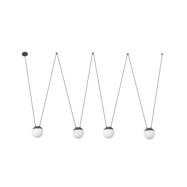 Faro Mine - lampe suspendue 4L - gris foncé - verre