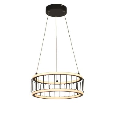 Searchlight Circolo - lampe suspendue - Ø 38 x 150 cm - 3 niveaux de gradation - 40W LED inclus - noir et blanc