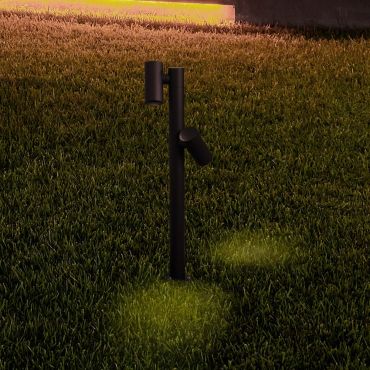 Nova Luce Pec - lampe de jardin - Ø 16 x 90 cm - 13W LED inclus - IP65 - noir sablé