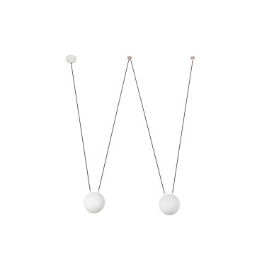 Faro Mine - lampe suspendue 2L - blanc mat - verre