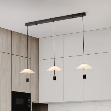 Nova Luce Anafi - lampe suspendue - 100 x 200 x 22 cm - 24W LED inclus - noir sablé