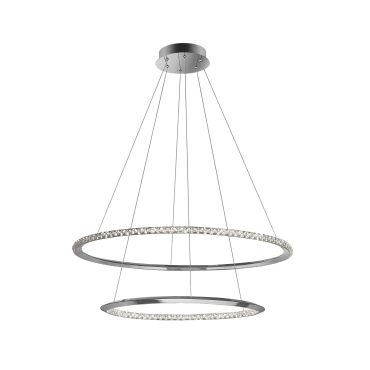 Nova Luce Netuno - lampe suspendue - Ø 80 x 120 cm - 50W LED dimmable inclus - chrome
