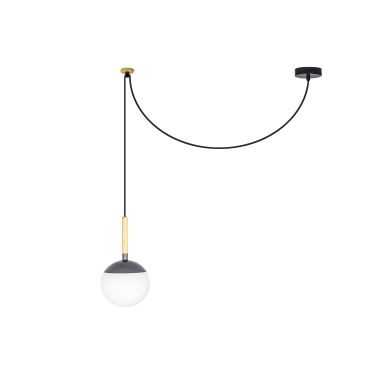 Faro Mine - lampe suspendue - Ø 18,5 x 35 cm - gris foncé - plastique