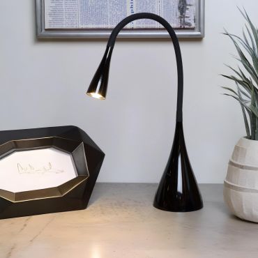 Lucide Zozy - lampe de bureau - 12 x 9 x 30,5 cm - 3W LED dimmable inclus - noir