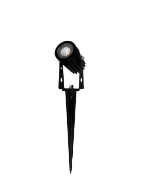 Nova Luce Calix – spot de sol sur piquet - Ø 4 x 22,5 cm - 3W LED inclus - IP65 - noir sablé