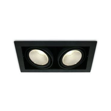 ONE Light COB Box Type Shop - spot à encastrer - 350 x 185 mm, 320 x 160 mm taille d'encastrement - 2 x 30W LED inclus - noir - couleur de lumière blanc chaud